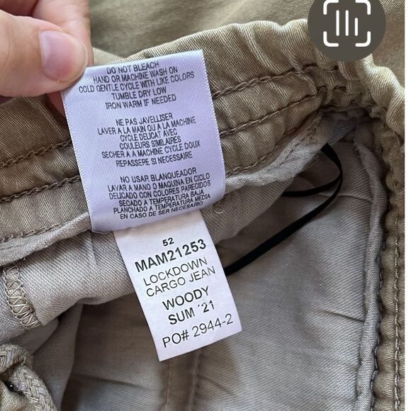 Modern American Lockdown Cargo Jean in Woody Tan Brown S NWOT - Picture 15 of 16